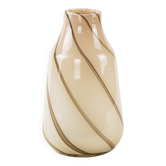 Beige glass vase, Danish design, 1970s, made in Denmark
