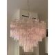 Contemporary Pink “Tronchi” Murano Glass Chandelier