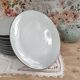 Set of 12 terracotta dinner plates enameled in green cecina