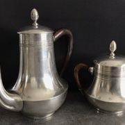 Coffee/tea service in silver metal punch goldsmiths phoenix villeurbanne xixth