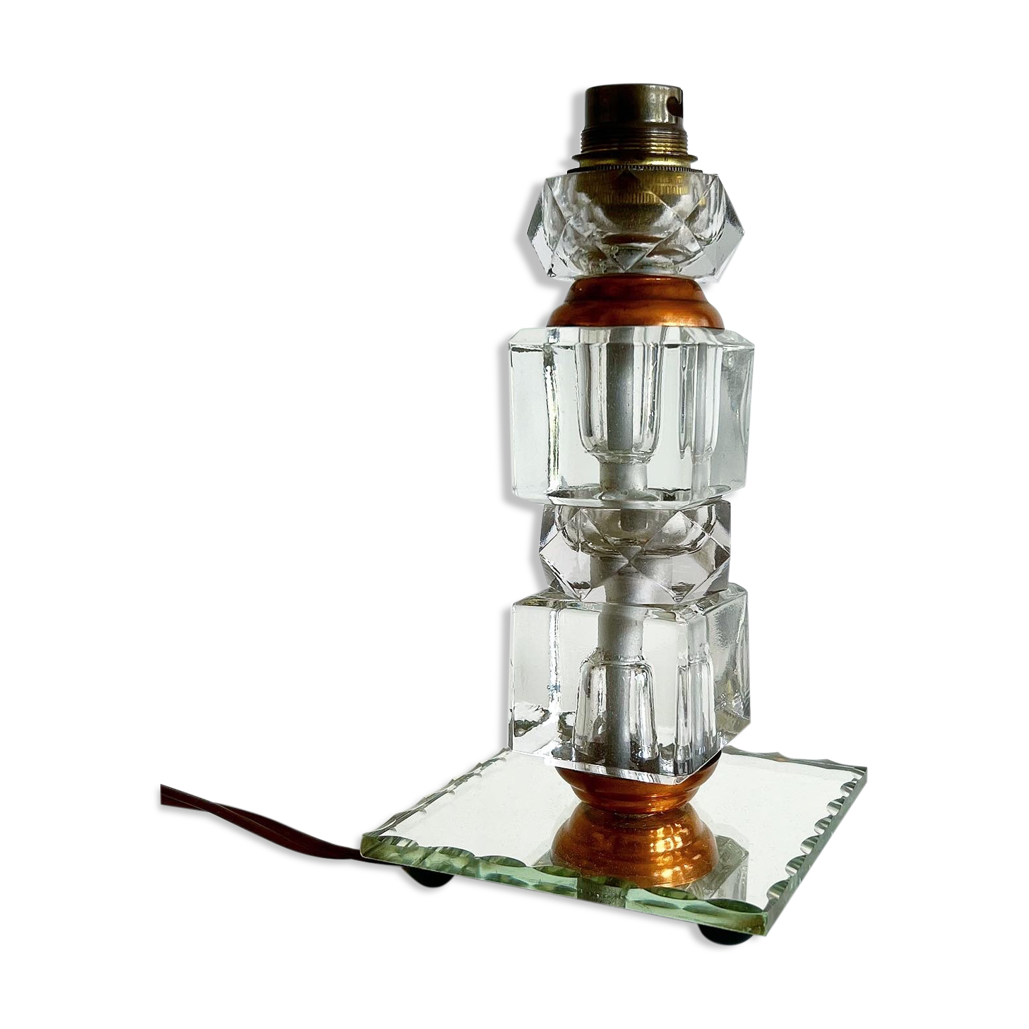 Copper glass lamp foot modernism era 1930-40