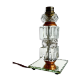 Pied de lampe en verre cuivre époque modernisme 1930-40