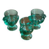 Trio of Arcopal egg cups