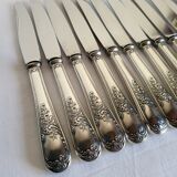 12 Silver-Plated Dessert Knives with Stainless Steel Blades Nogent