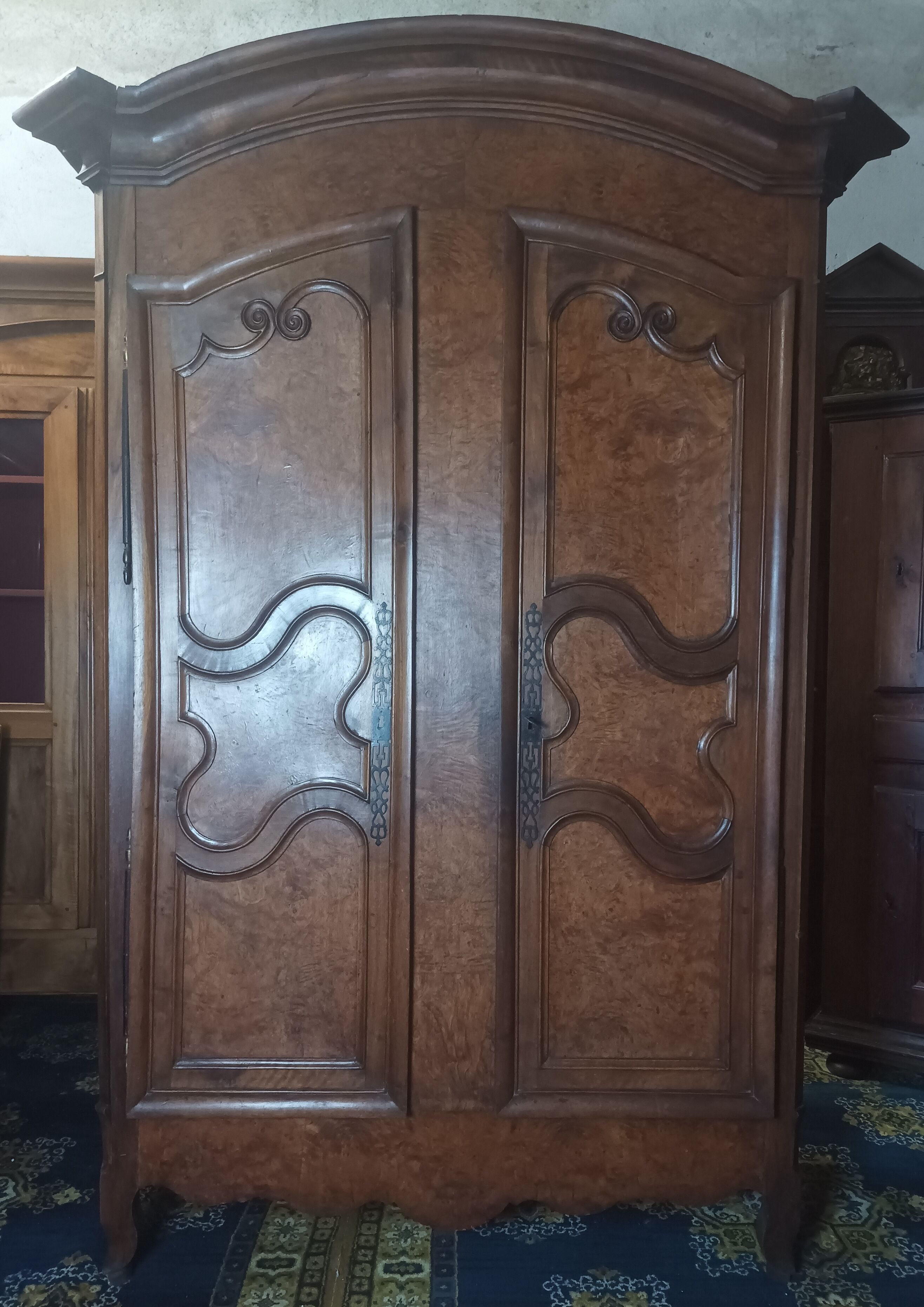 Transition wardrobe in 18th century walnut
