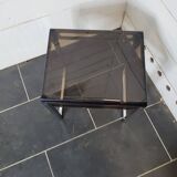 End table with chrome foot and plexiglass top from the 70s