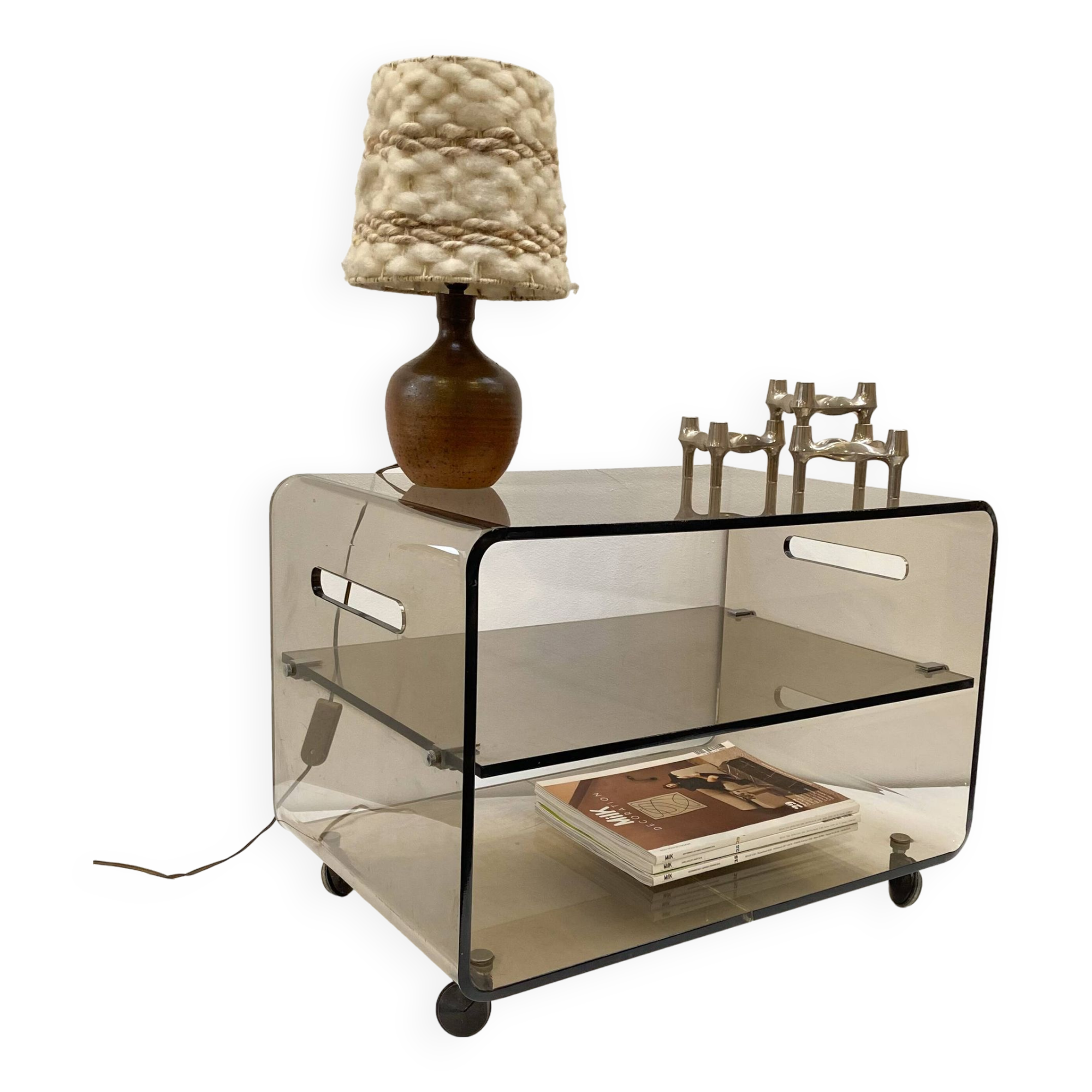 Roche Bobois smoked plexi coffee table