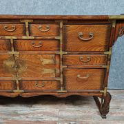 Asian pagoda buffet in exotic wood and gilded bronze circa 1920-1940
