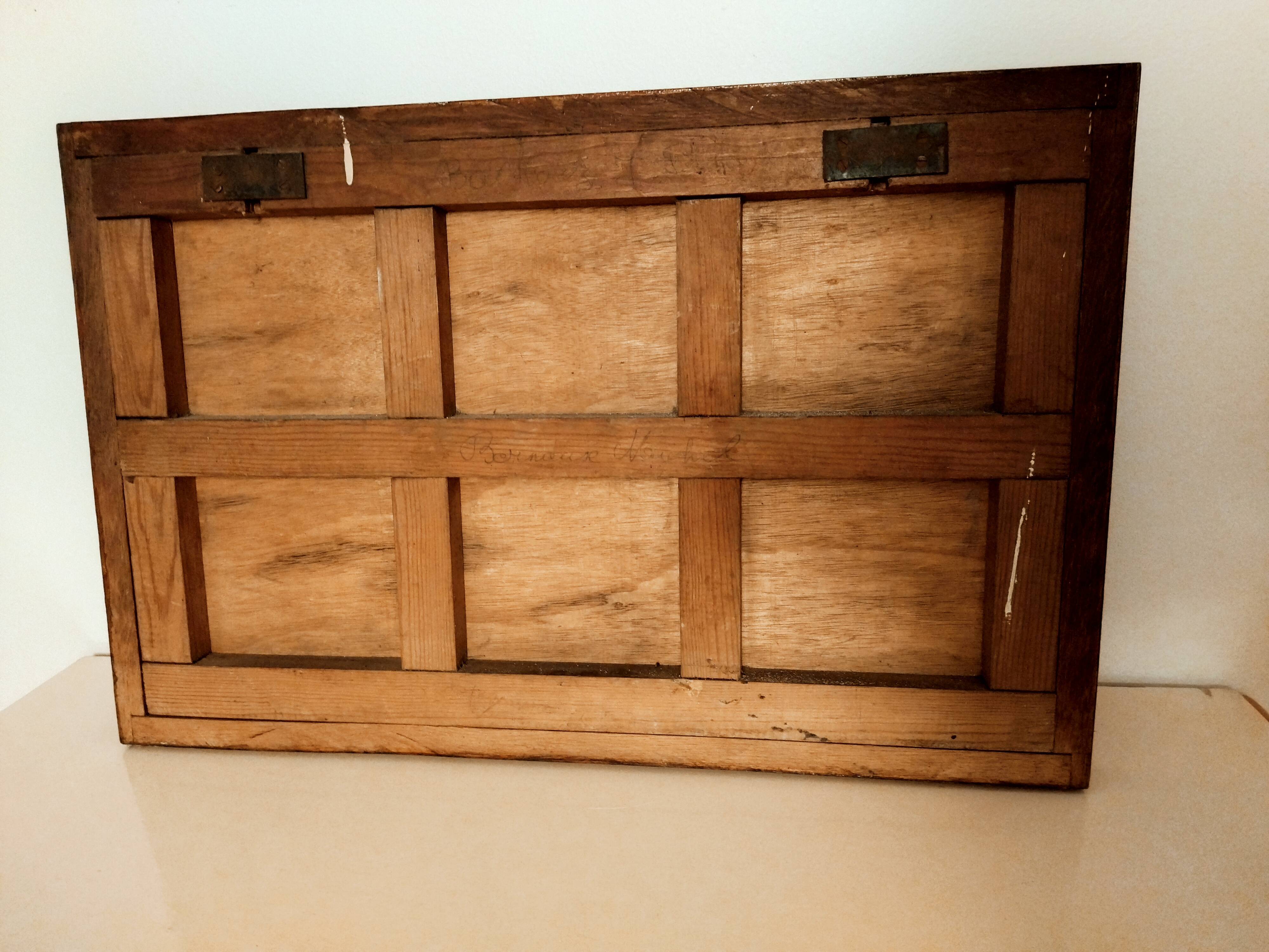 Mirror coat rack, old wood