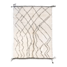 Berber rug Beni Ouarain with black graphic patterns 301x193cm