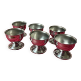 Set of 6 stainless steel egg cups