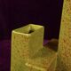 Geometric Twin-Column Ceramic Vase Space Age, Italy 1970