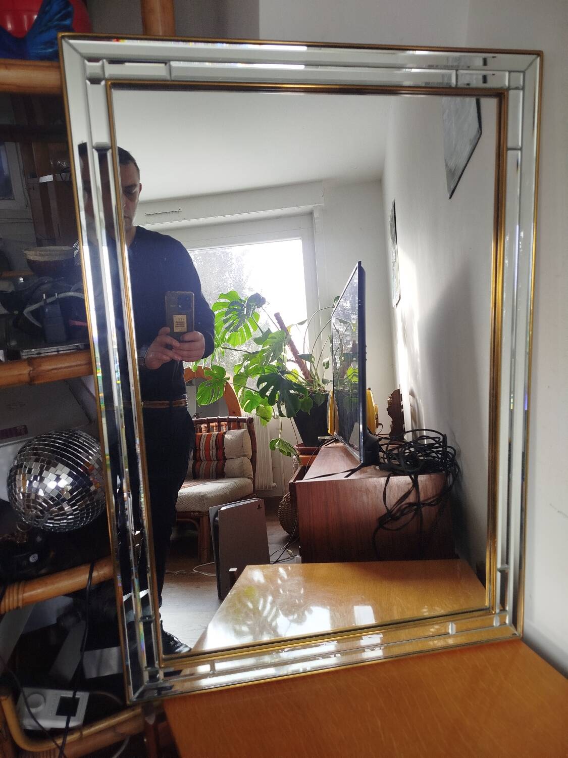 Bevelled Grand Mirror Deknudt, 1970s