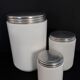 Lot of 3 old jars of laboratory glass color white