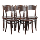 Set of five vintage wooden Cosmos bistro design chairs with stunning detail
