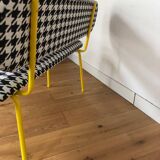 Houndstooth fabric bench