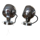 Pair of chrome "eye ball" wall lights 1970