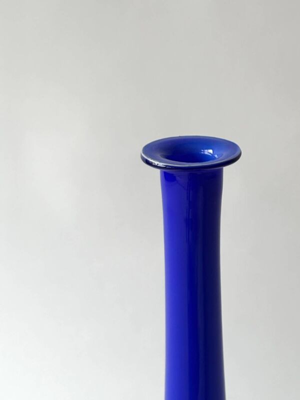 Grand vase soliflore en verre soufflé Murano, bleu cobalt, 50cm