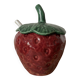 Sugar bowl or jam pot in strawberry majolica.