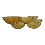 Amber glass dessert service - 1970