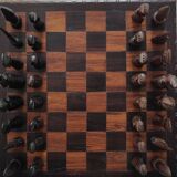Unique African exotic wood chess sets