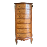 Rosewood weekly and curved marquetry on all three sides