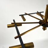 Mid-Century Ceiling Light in Brass & Metal from Stilnovo, Italy, 1950s