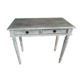Desk / console painted and patinated 2 drawers