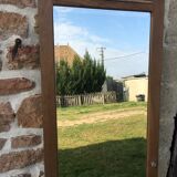 Beveled mirror walnut frame