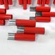 Set of 10 mid-century red and chrome wall lamps by Stilnovo, Italy 1970s