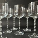 set of 8 genuine crystal wine glasses with Venetian beads