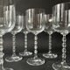 set of 8 genuine crystal wine glasses with Venetian beads