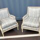 Paire de bergères fauteuils ancien style louis xvi vintage