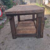 Wooden island table workbench