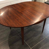 Scandinavian extendable rosewood round table, 1960s