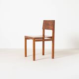 Set of 4 unique Bauhaus modernist dining chairs in birch, Prague, 1940s.
