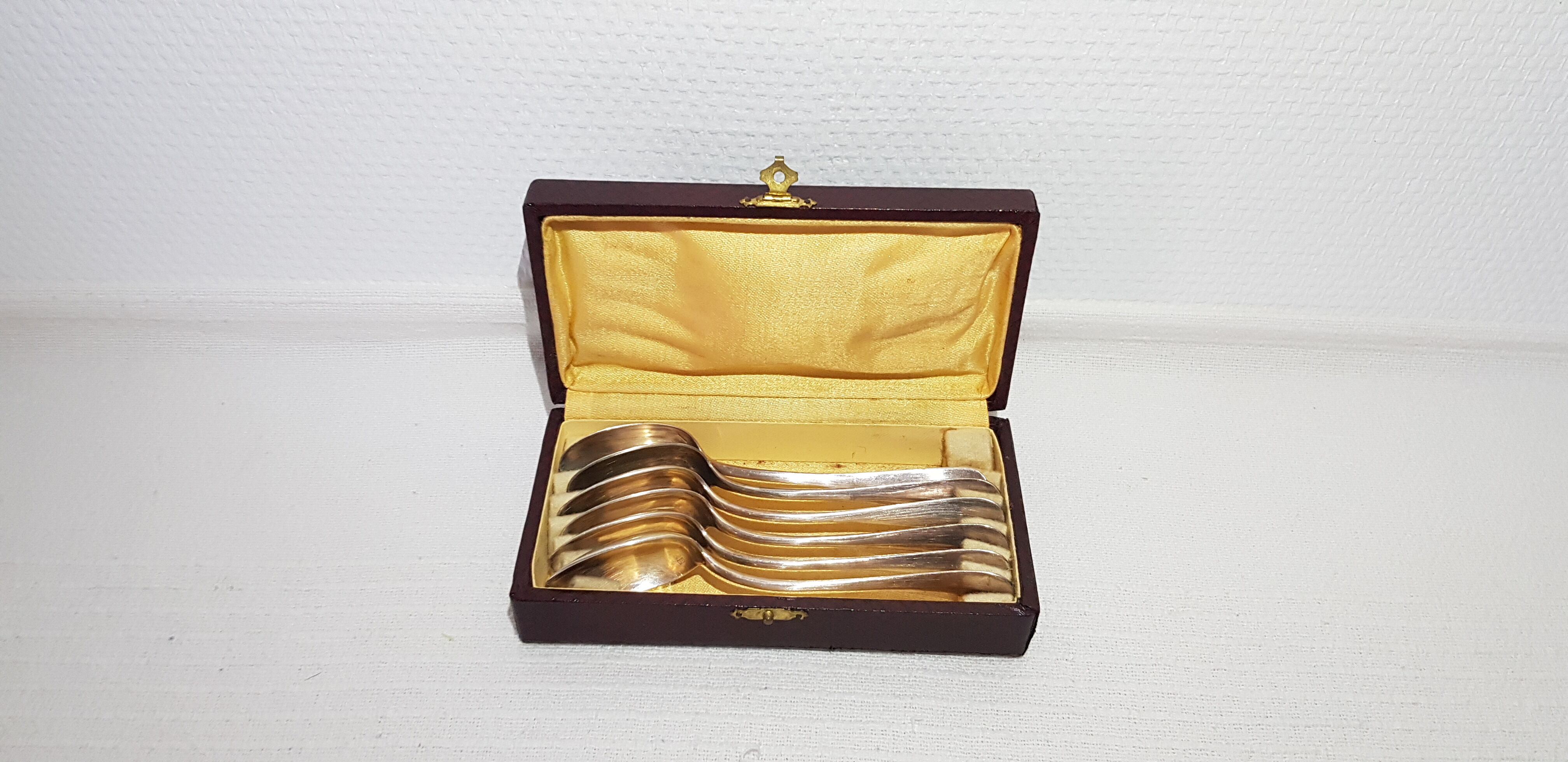 Lot de 6 cuillères à dessert en métal argenté - Antique French Vintage