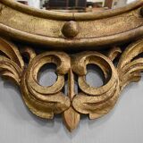 Ancient golden wood witch mirror - late 19th century