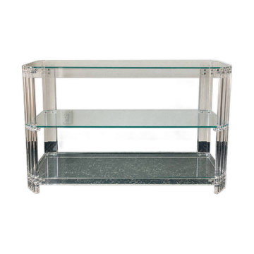 Vintage console made of acrylic and glass