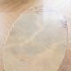 Vintage oval coffee table in marble and gold brass.