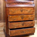 Mahogany and marble toilet chest of drawers - louis philippe period 19th century