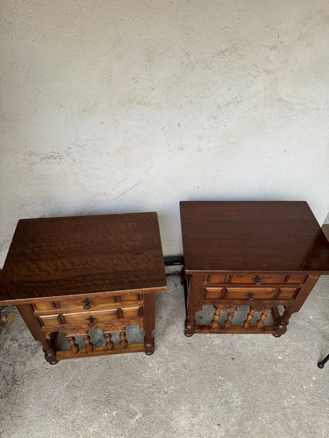 Pair of bedside tables, side tables, Spain, 20th century