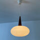Louis Kalff pendant light in teak and opaline