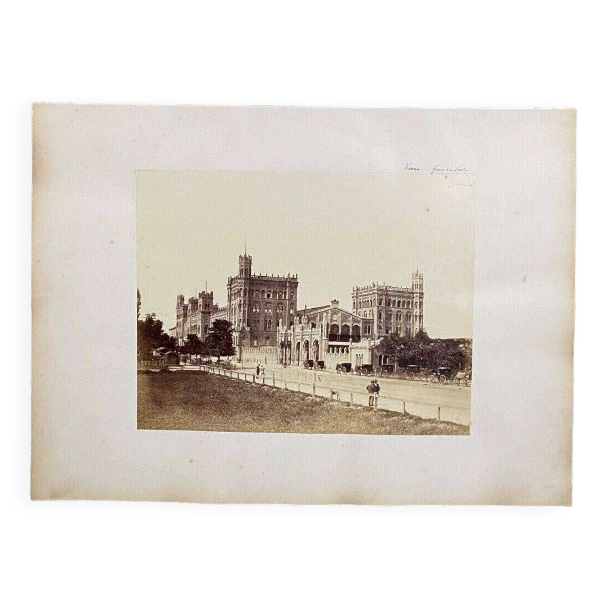 Photo Vienne Gare du Nord 19th century albumen laminated cardboard