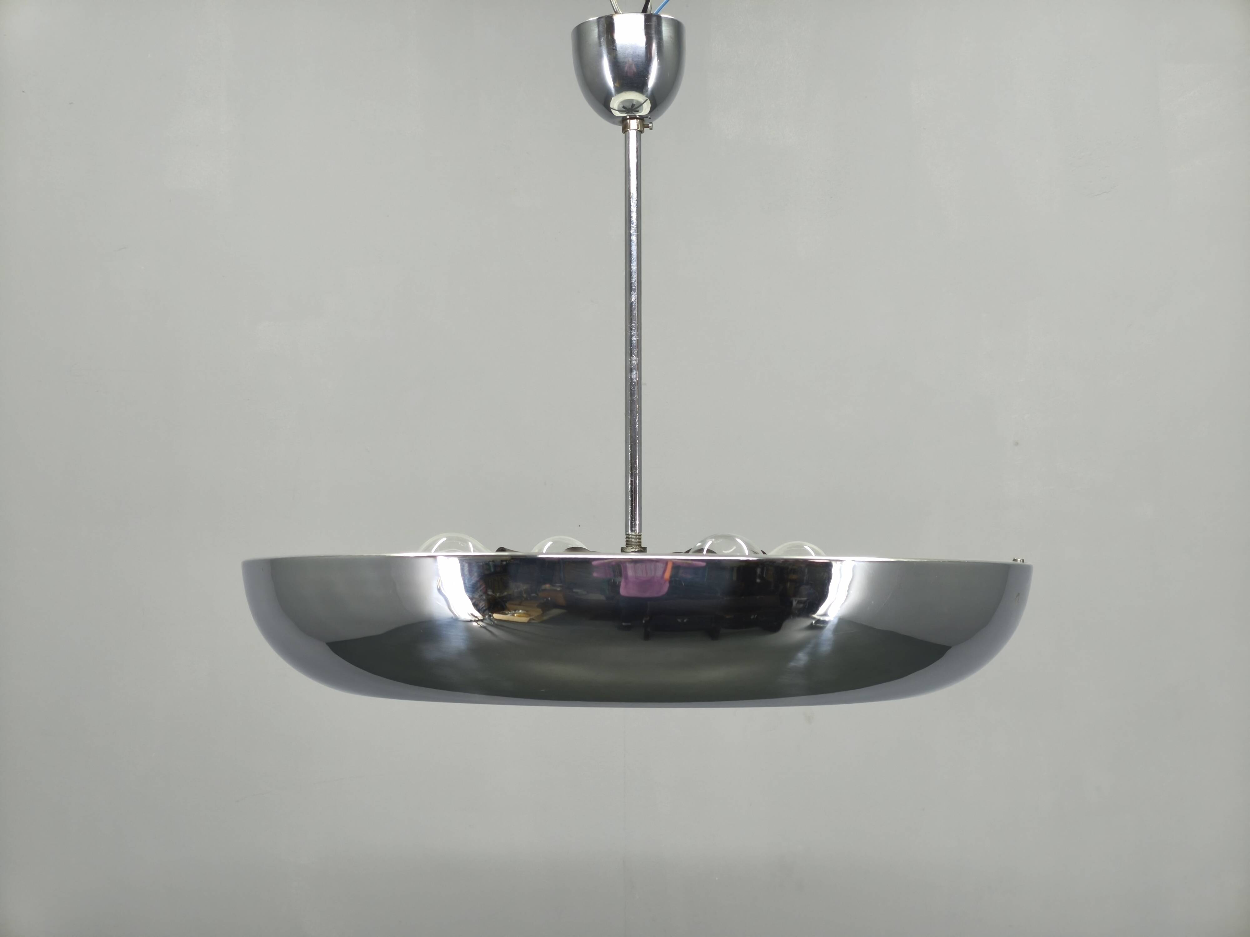 Bauhaus UFO Chandelier by Josef Hurka for Napako, 1930s