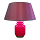 Red illuminated opaline glass table lamp by Peill and Puzzler, Germany 1960s