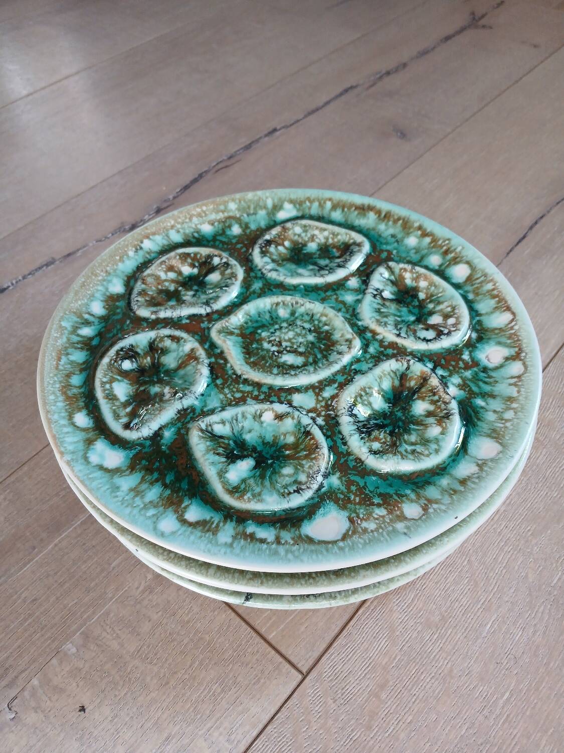 5 old Niderviller oyster plates