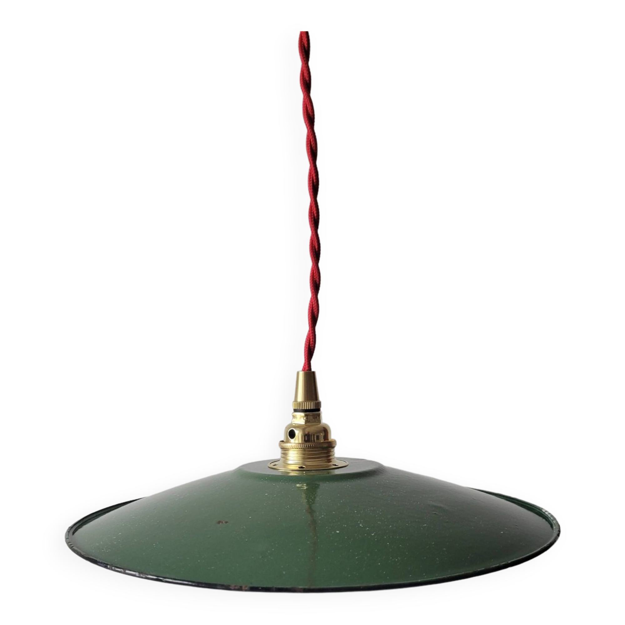Enamelled sheet metal pendant light