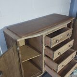 Art Deco oak and leather chest of drawers