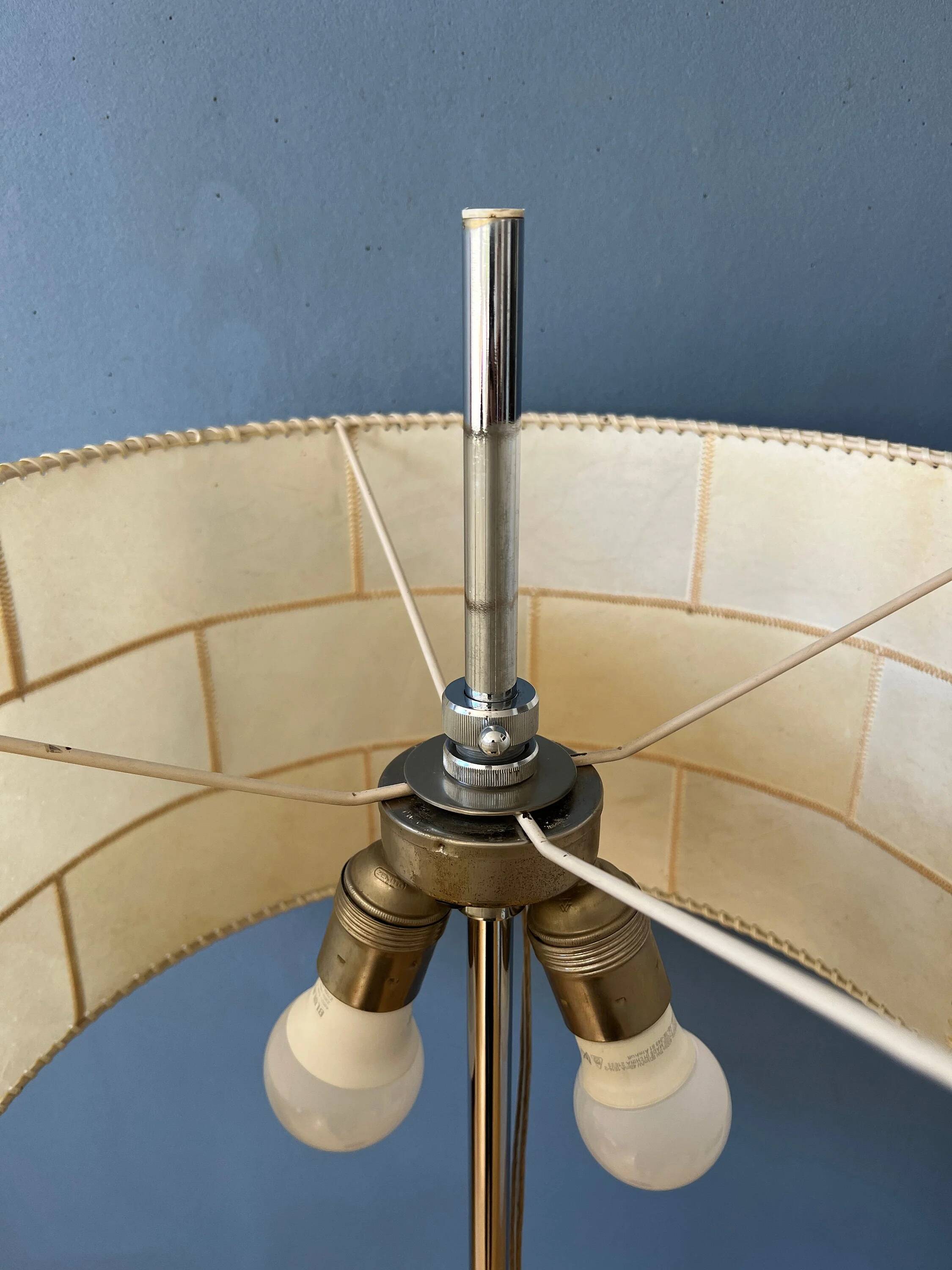 Mid Century Staff Leuchten floor lamp in leather